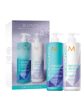 Load image into Gallery viewer, Moroccanoil Blonde Perfecting Shampoo &amp; Conditioner Duo 500ml
